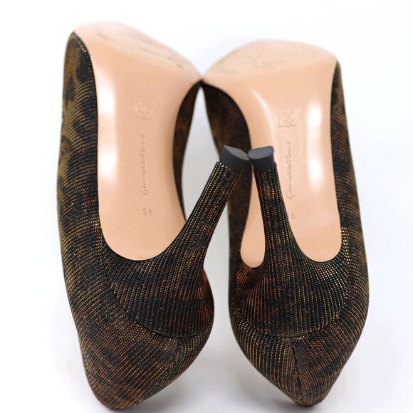 Gianvito Rossi 38 Worn Once Exopard Leopard Metallic Shimmer Heels - Picture 16 of 16